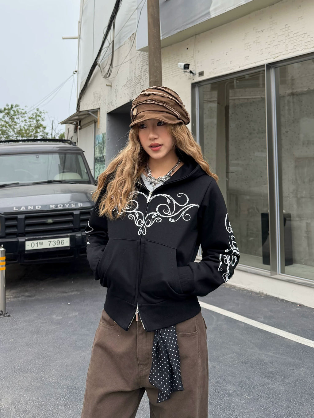 CCYE Front Shoulder Love Print Sweater Hooded Jacket