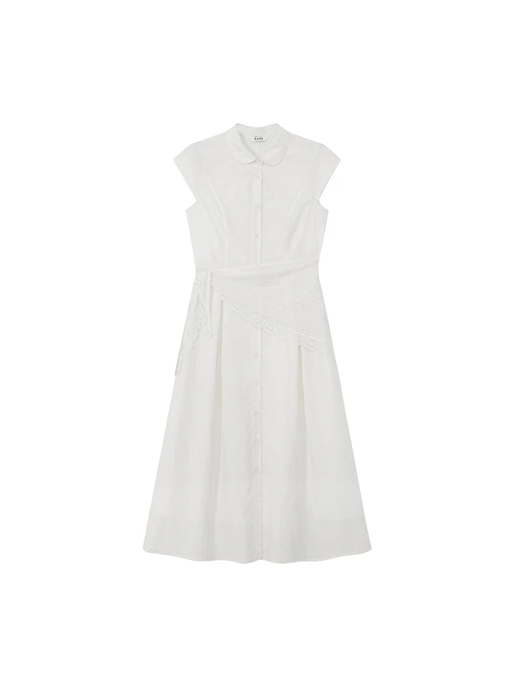 KANO Polo Collar Gentle Waist Long Skirt