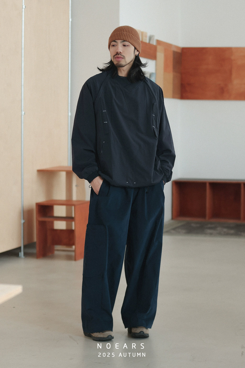 NOEARS Vintage V-neck Loose Sweater