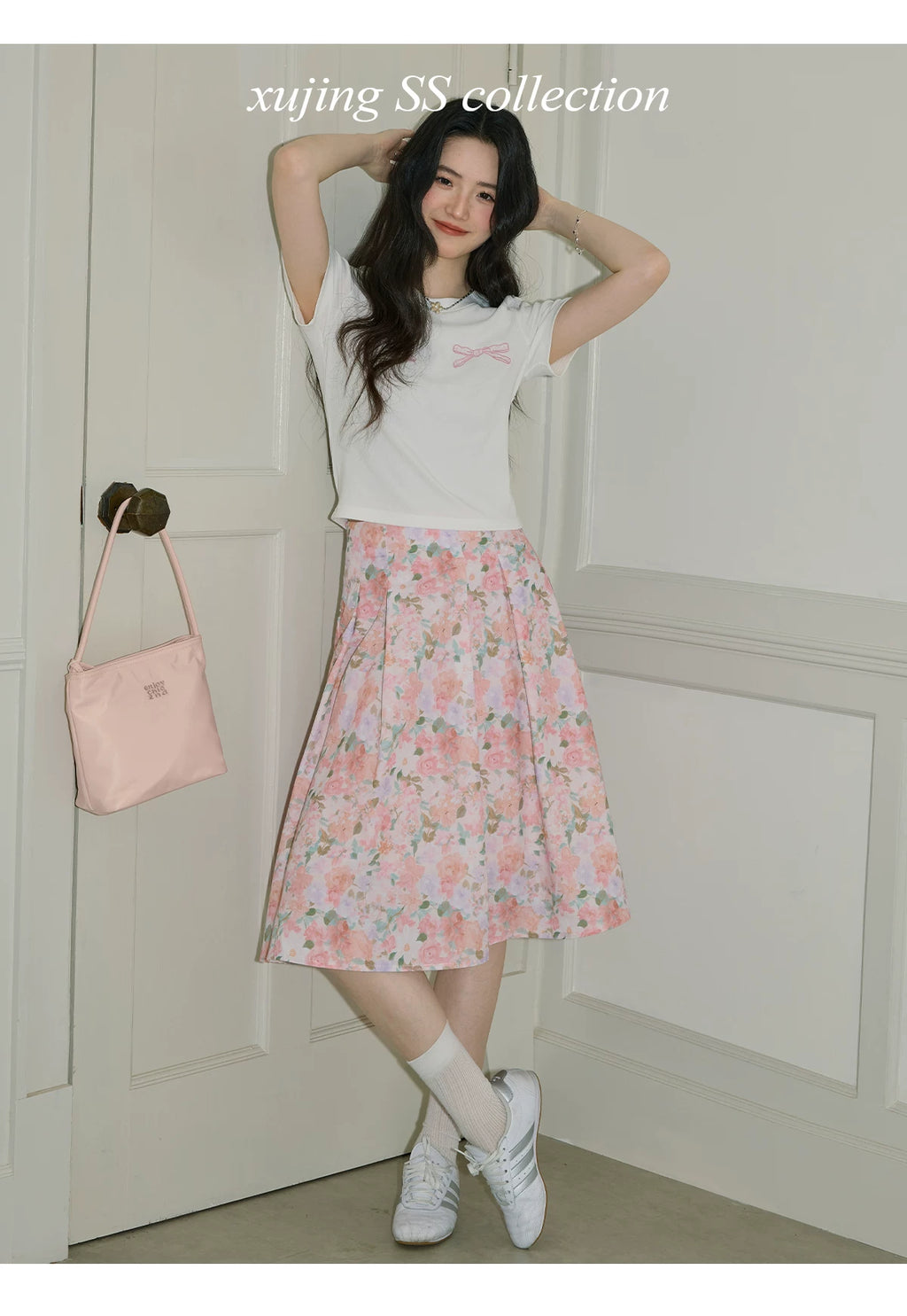 XUJING High Waist and Thin Temperament Floral Skirt