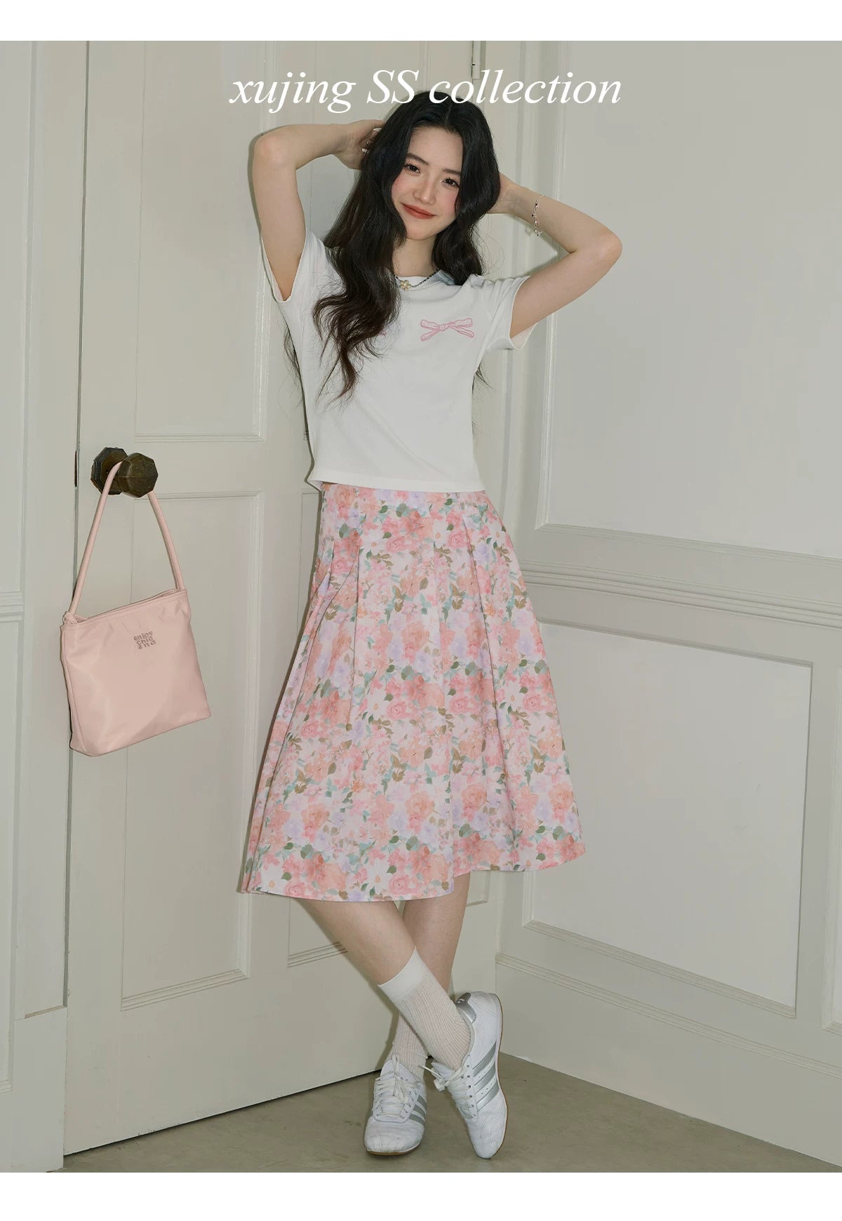 XUJING High Waist and Thin Temperament Floral Skirt
