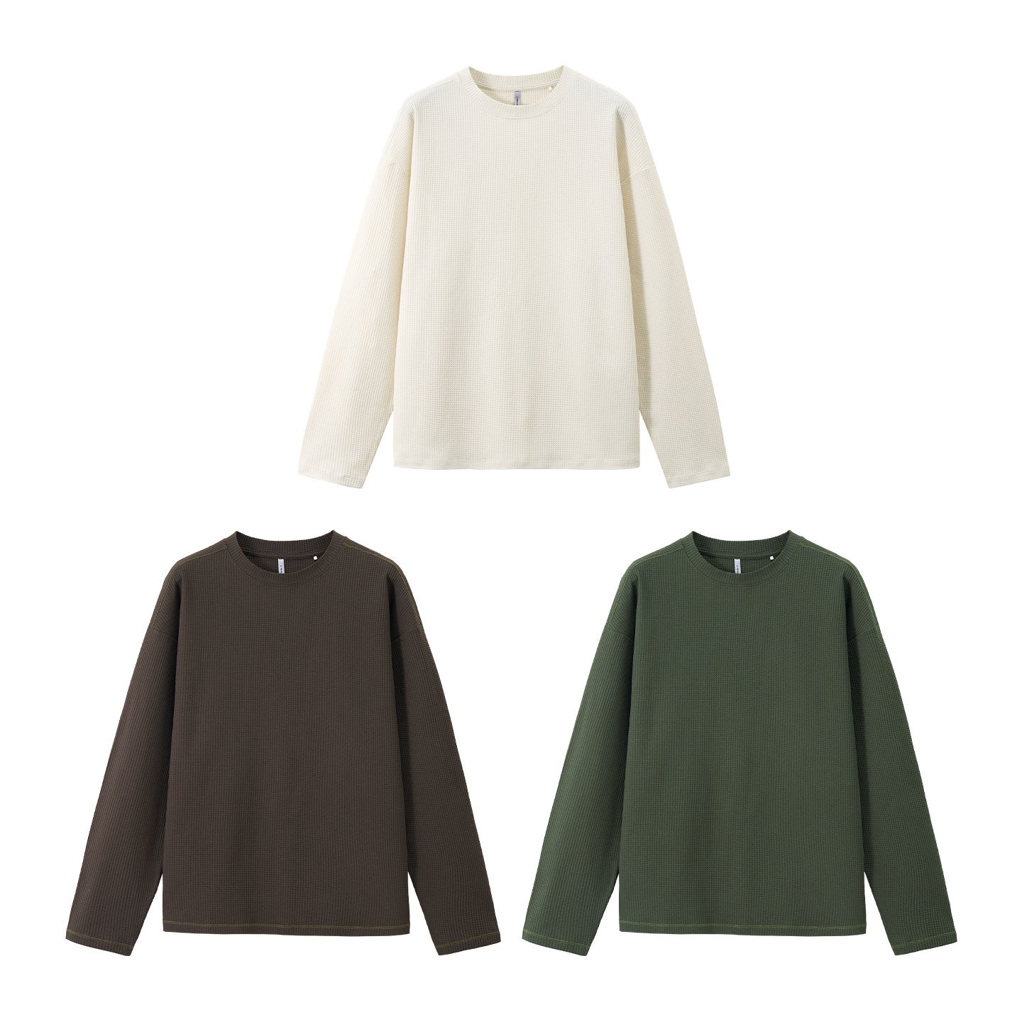 Inflation Waffle Breathable Crew Neck Long Sleeve