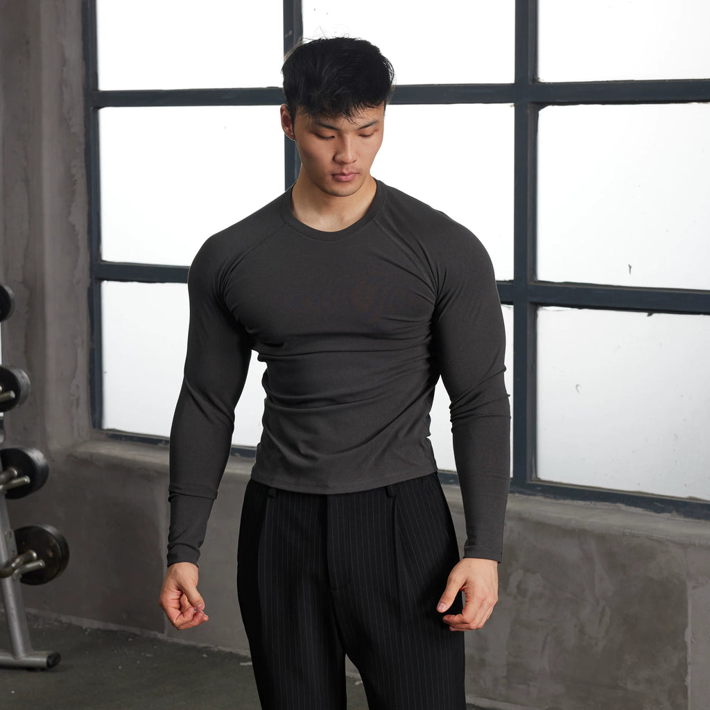 AFTERGLOW Skin-friendly Base Casual Warm Slim Long Sleeves