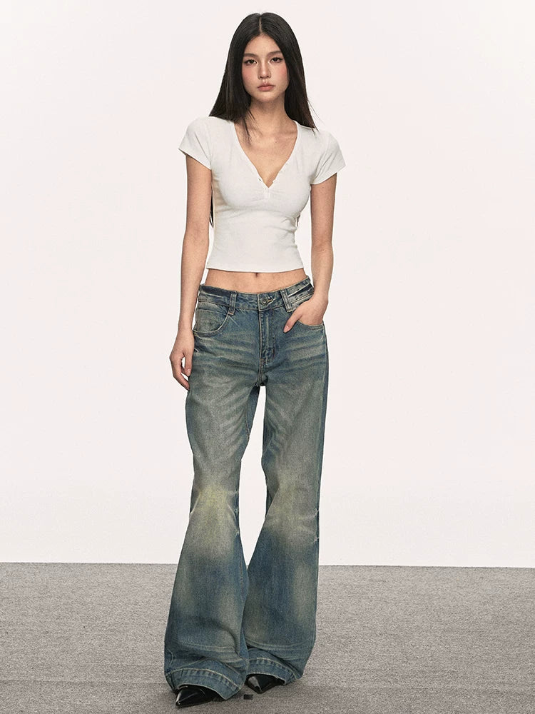 Anna Aneae High Waist Straight Wide Leg Jeans