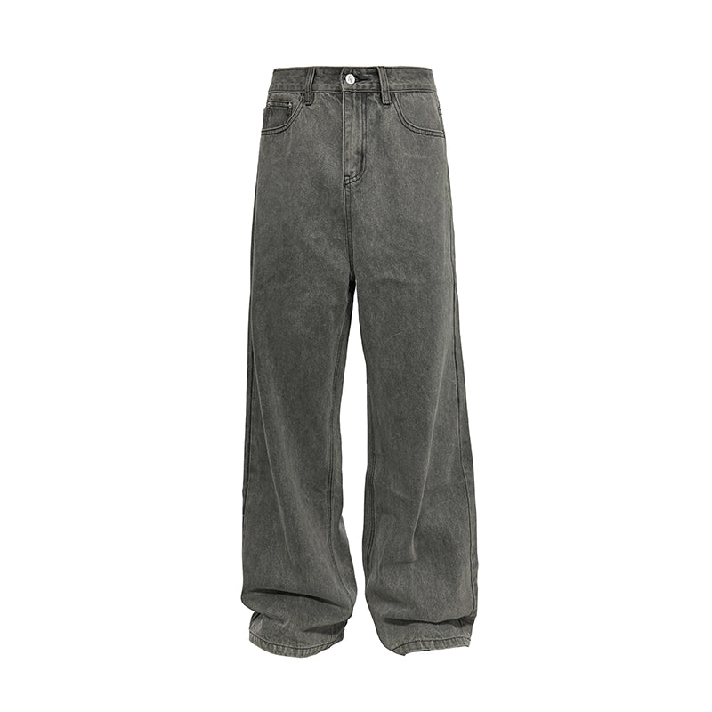 JCAESAR Straight Tube Slightly Wide Old Jeans