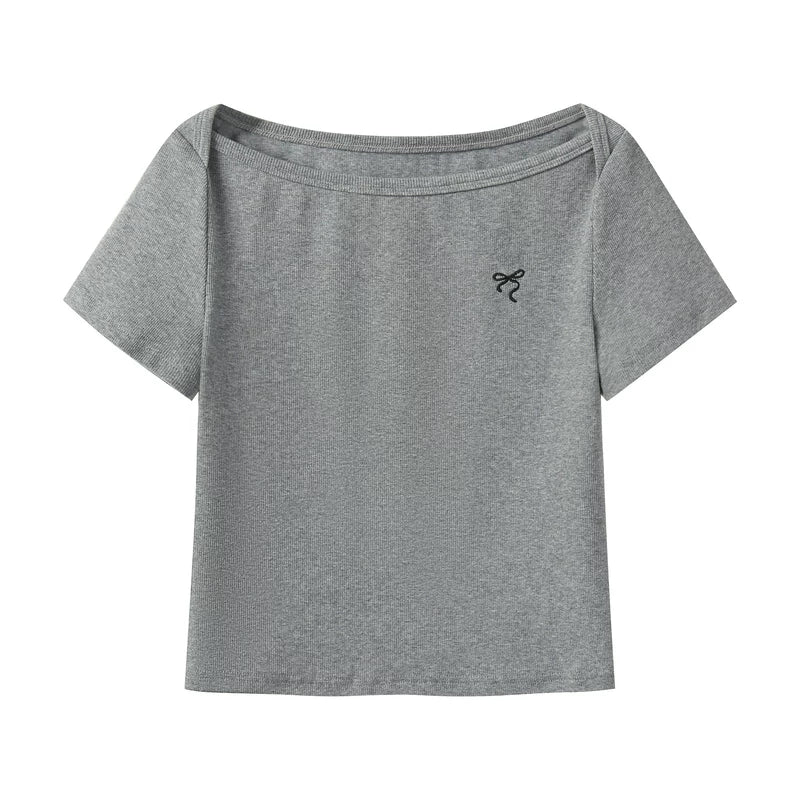 Cantonstory Shoulder Bow Versatile Tee