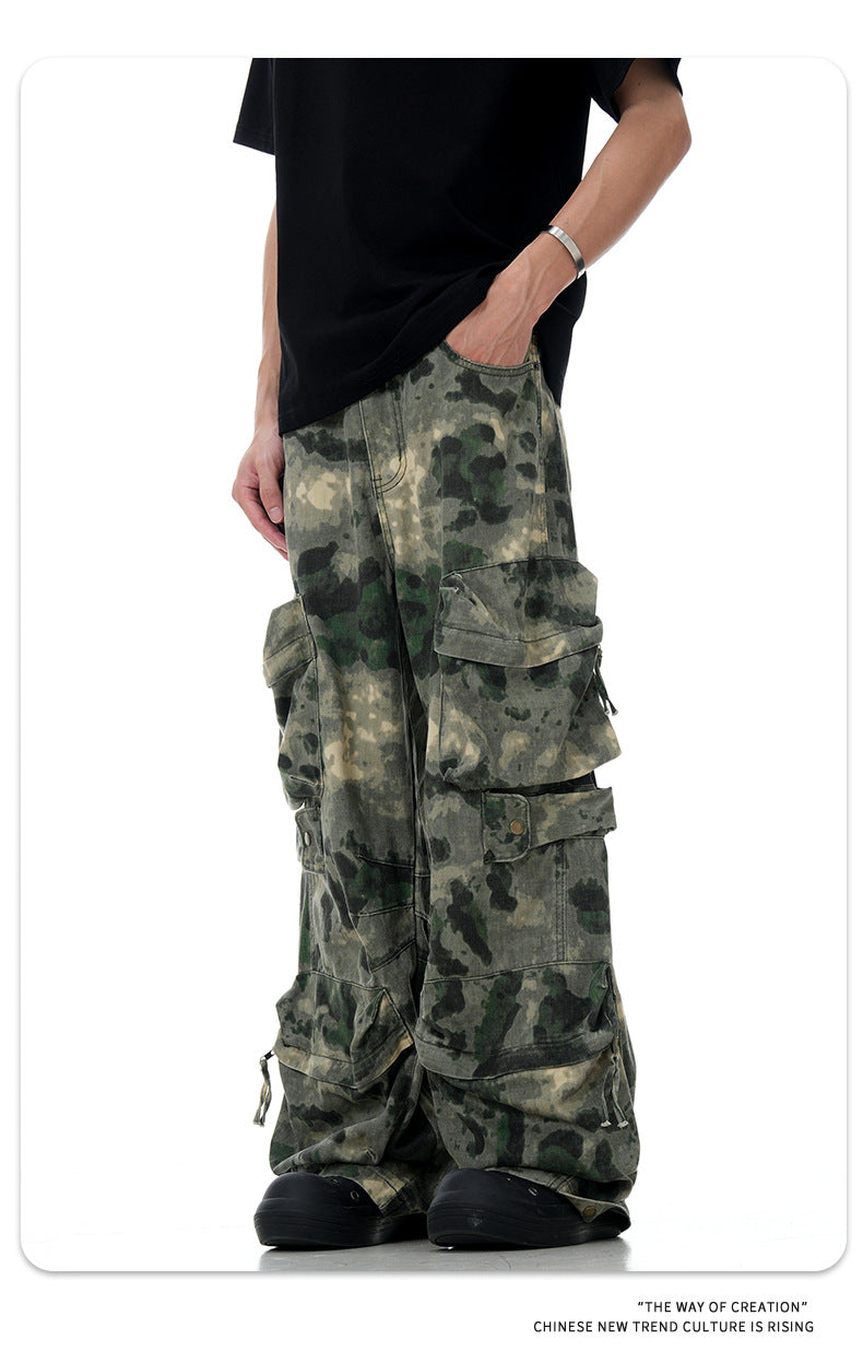 11KN Vintage Multi-pocket Camouflage Cargo Pants