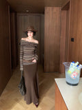 KELIFAN Retro High-waisted Half-length Fishtail Skirt