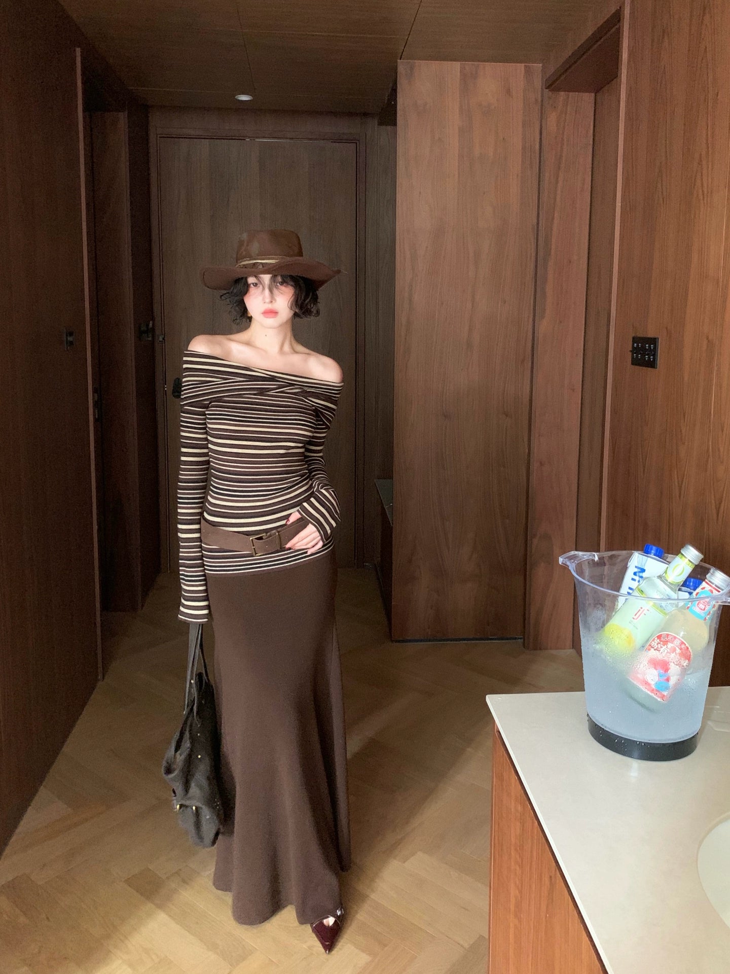 KELIFAN Retro High-waisted Half-length Fishtail Skirt