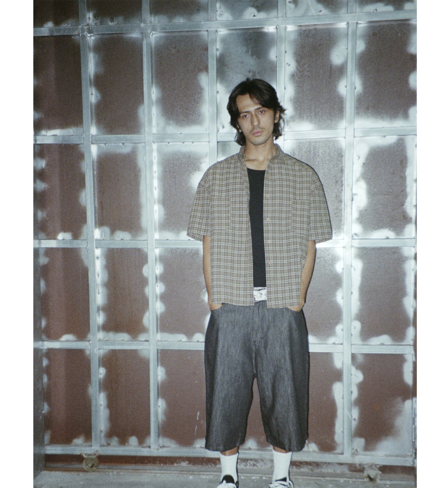 LIBERAFIT Primary Color Linen Cotton Silhouette, Seven-point Original Denim Shorts