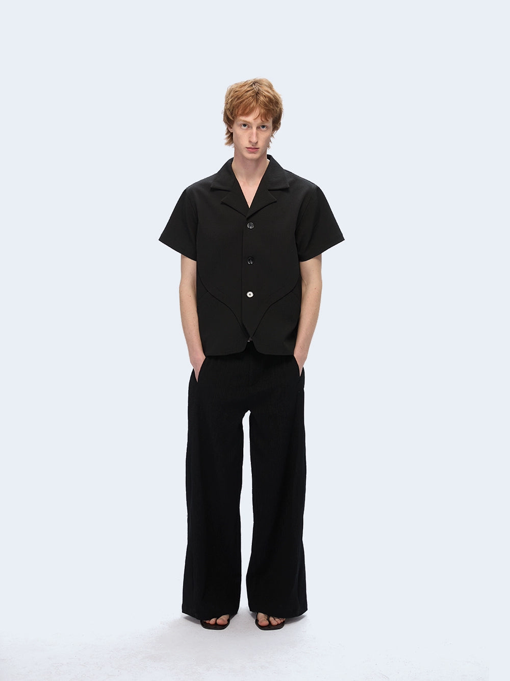 TZ Killer Textured Arc Wide Leg Trousers