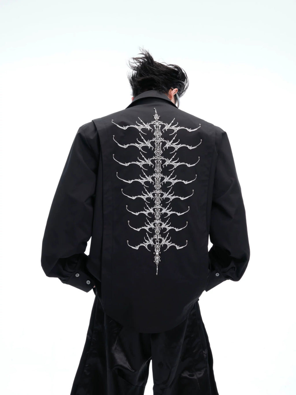 ArguECulturE Niche Embroidered Riveted Long-sleeved Shirt