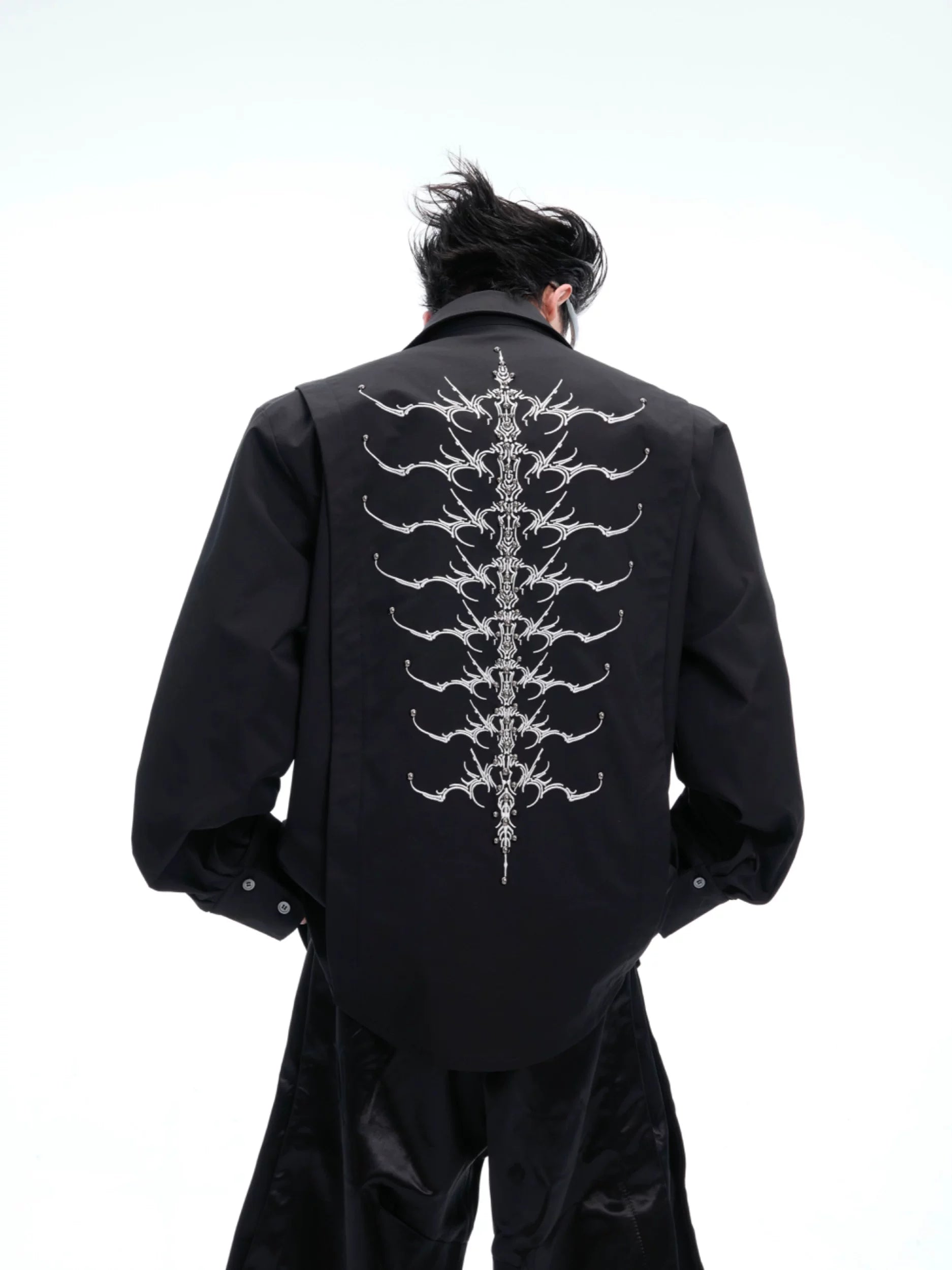 ArguECulturE Niche Embroidered Riveted Long-sleeved Shirt