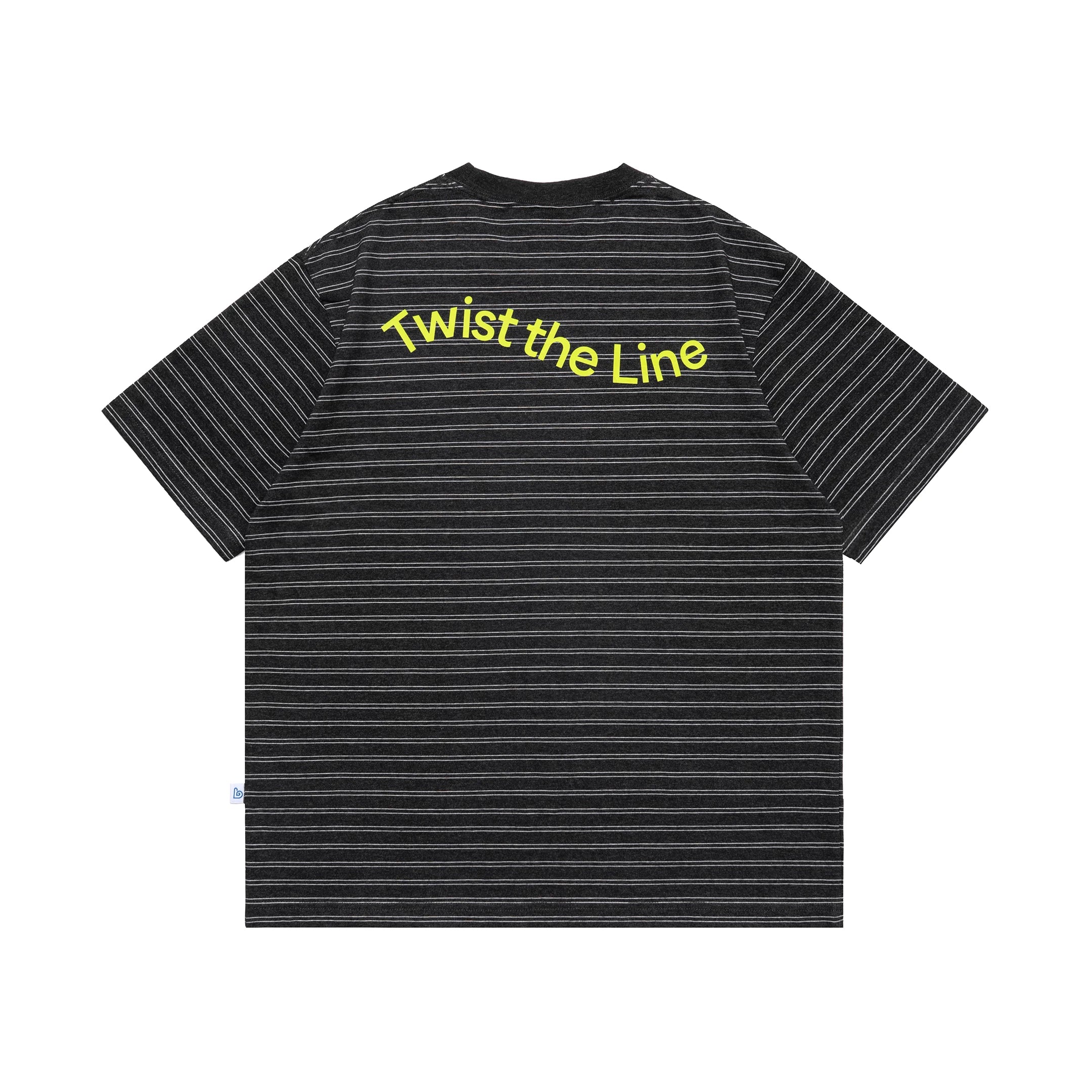 BENT IDEA Alphabet Print Striped Casual Tee