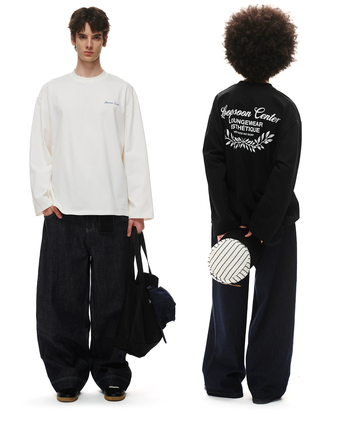 Loopsoon Back Wheat Ear Printing Simple Versatile Long Sleeve