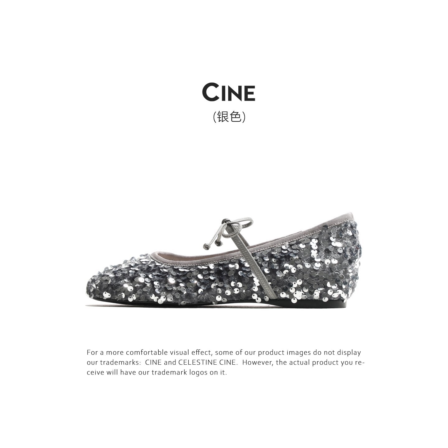 Cebostin Bow Inner Heightening Sequined Shoes