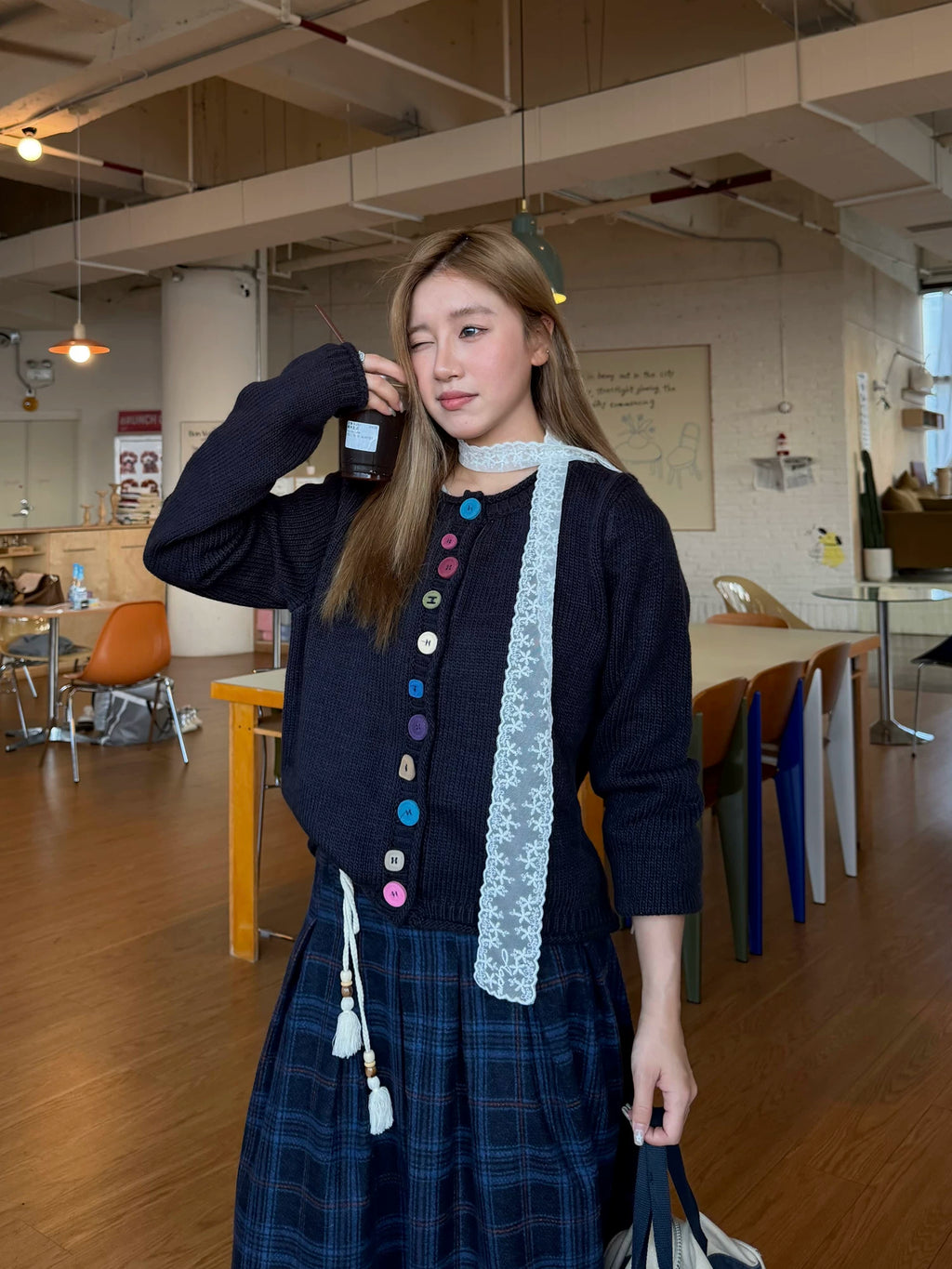 CCYE Colored Button Knitted Sweater Jacket