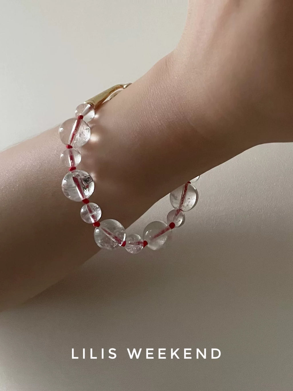 Lilis Weekend Red Rope Braided Handmade Beaded Bracelet