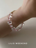 Lilis Weekend Red Rope Braided Handmade Beaded Bracelet