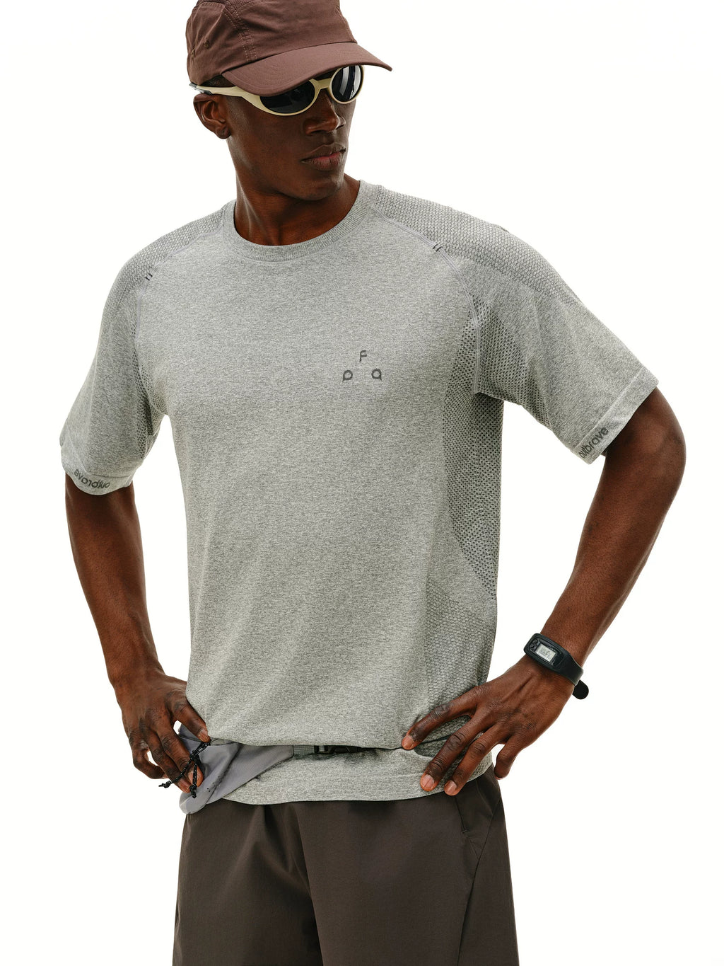 FPA Knitted Crew Neck Contrasting Color Outdoor Sports Tee