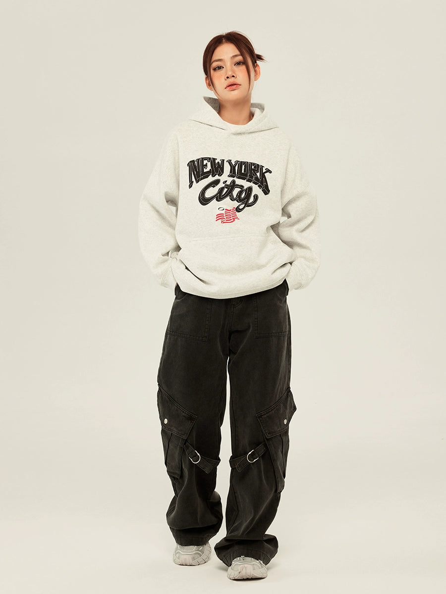 SOSE Vintage Hooded Suede Print Sweater