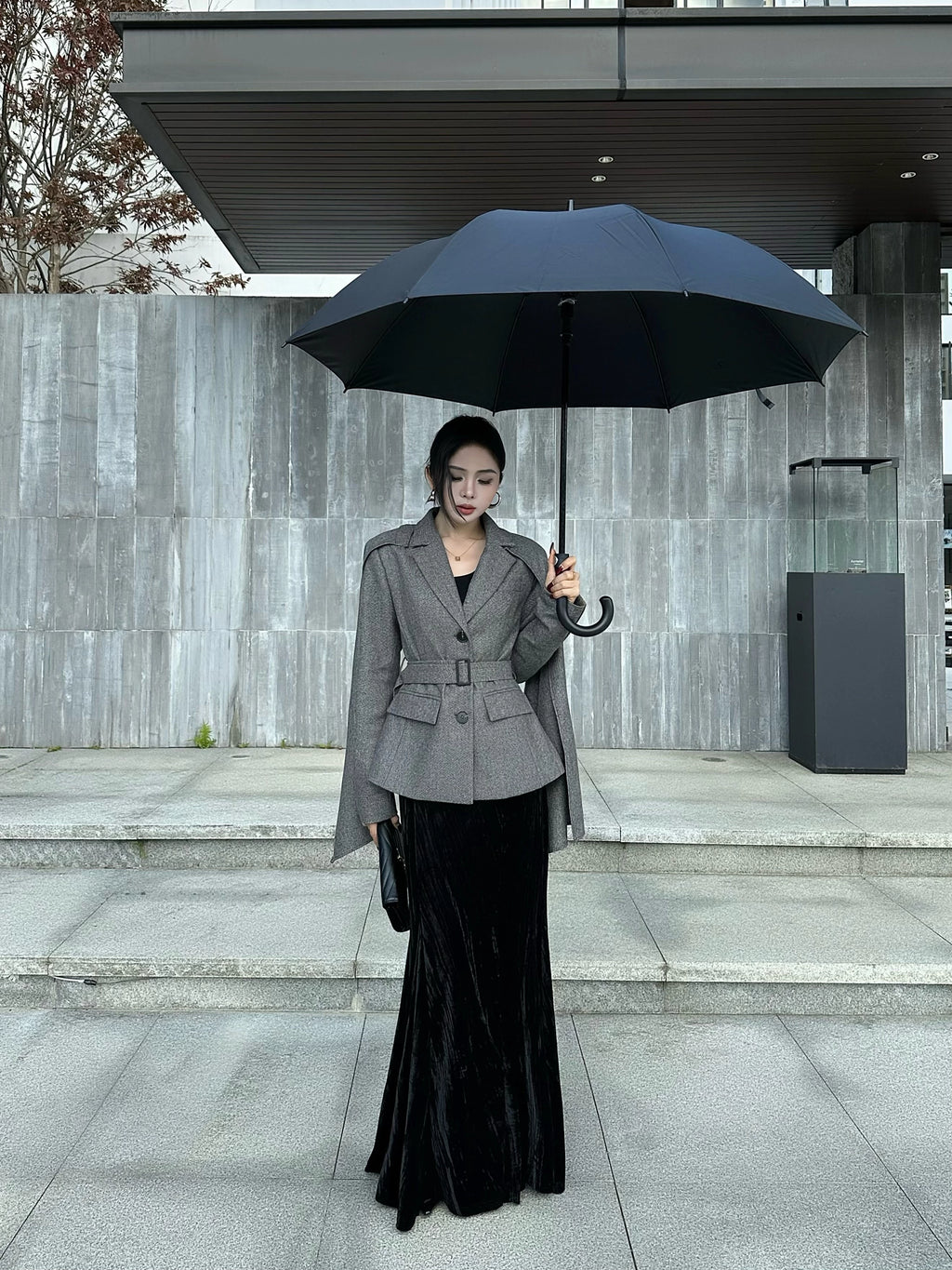 CHUYUQI Skinny Premium Cape Shawl Blazer