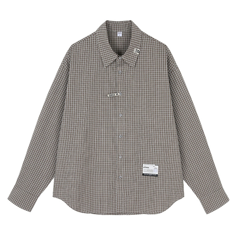 MATCHA STORY Casual Loose and Versatile Silhouette Long-sleeved Shirt