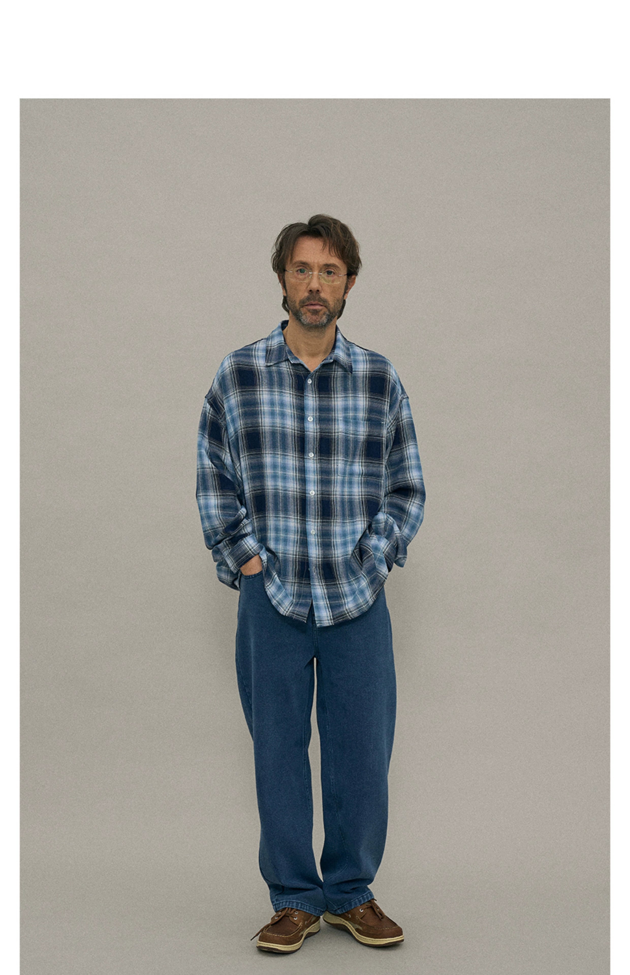 PARTIMENTO Niche Versatile Blue Plaid Tee