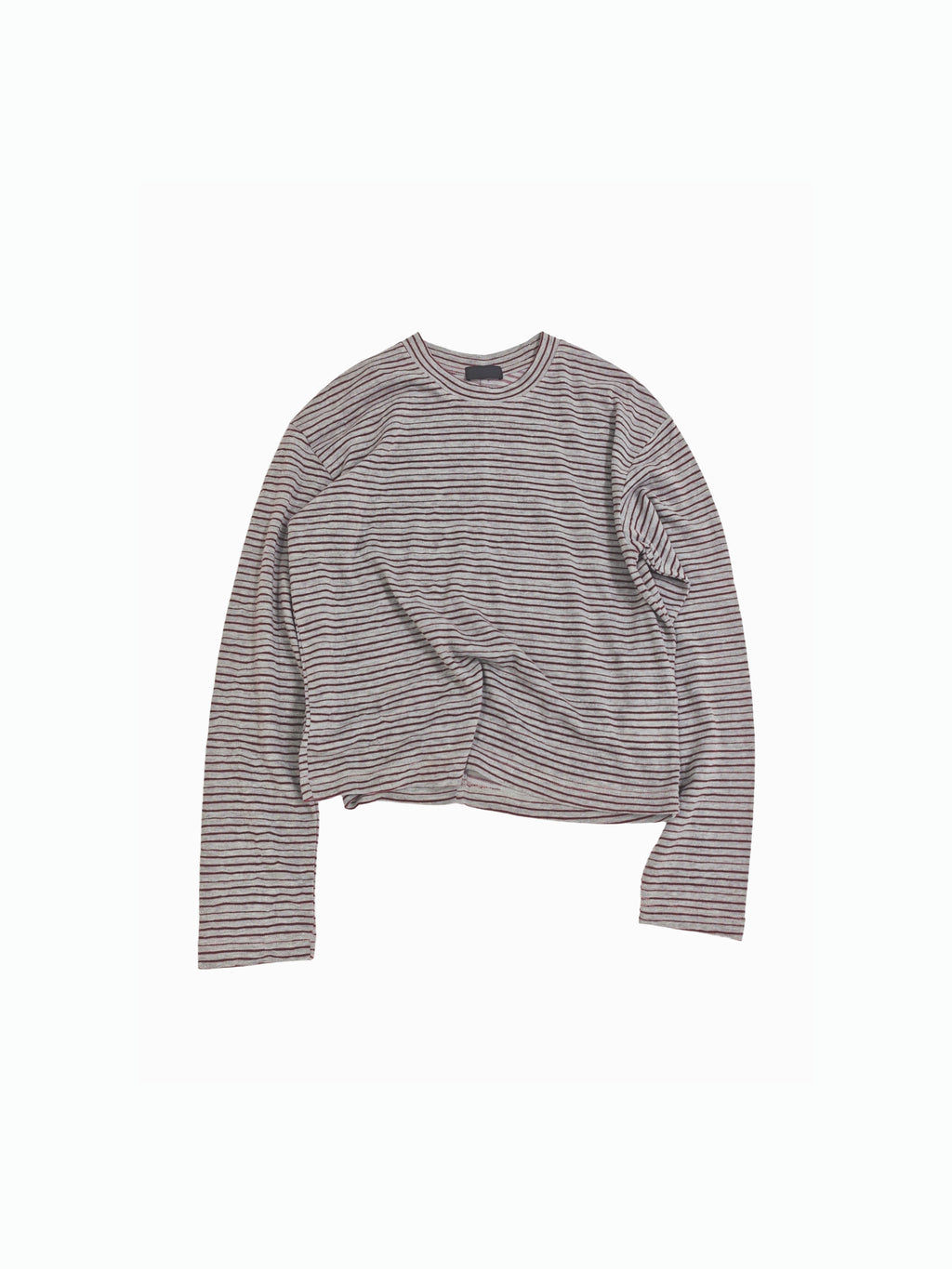 PLUS NO LOGO Casual Striped Crew Neck Long Sleeve