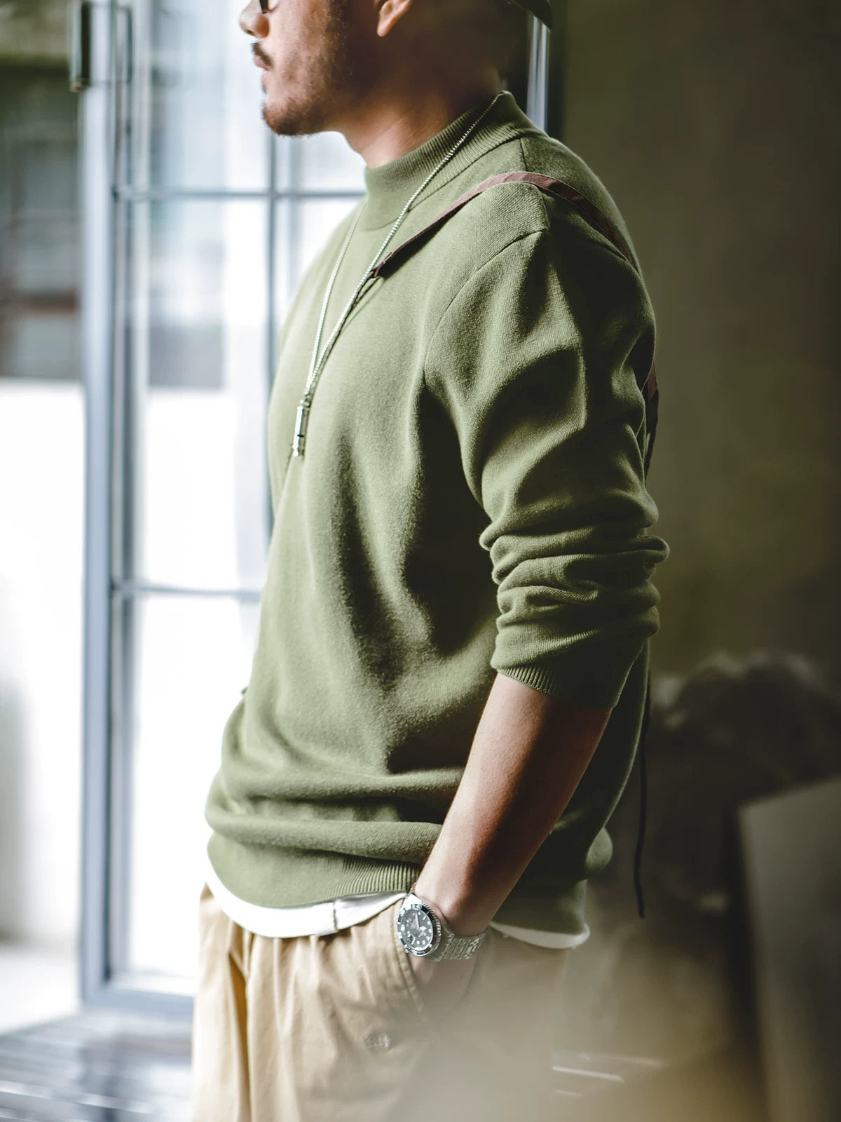 Madden Casual Half-turtleneck Knitted Sweater