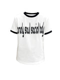 CHAI Alphabet Slogan Contrast Thread Versatile Printing Tee