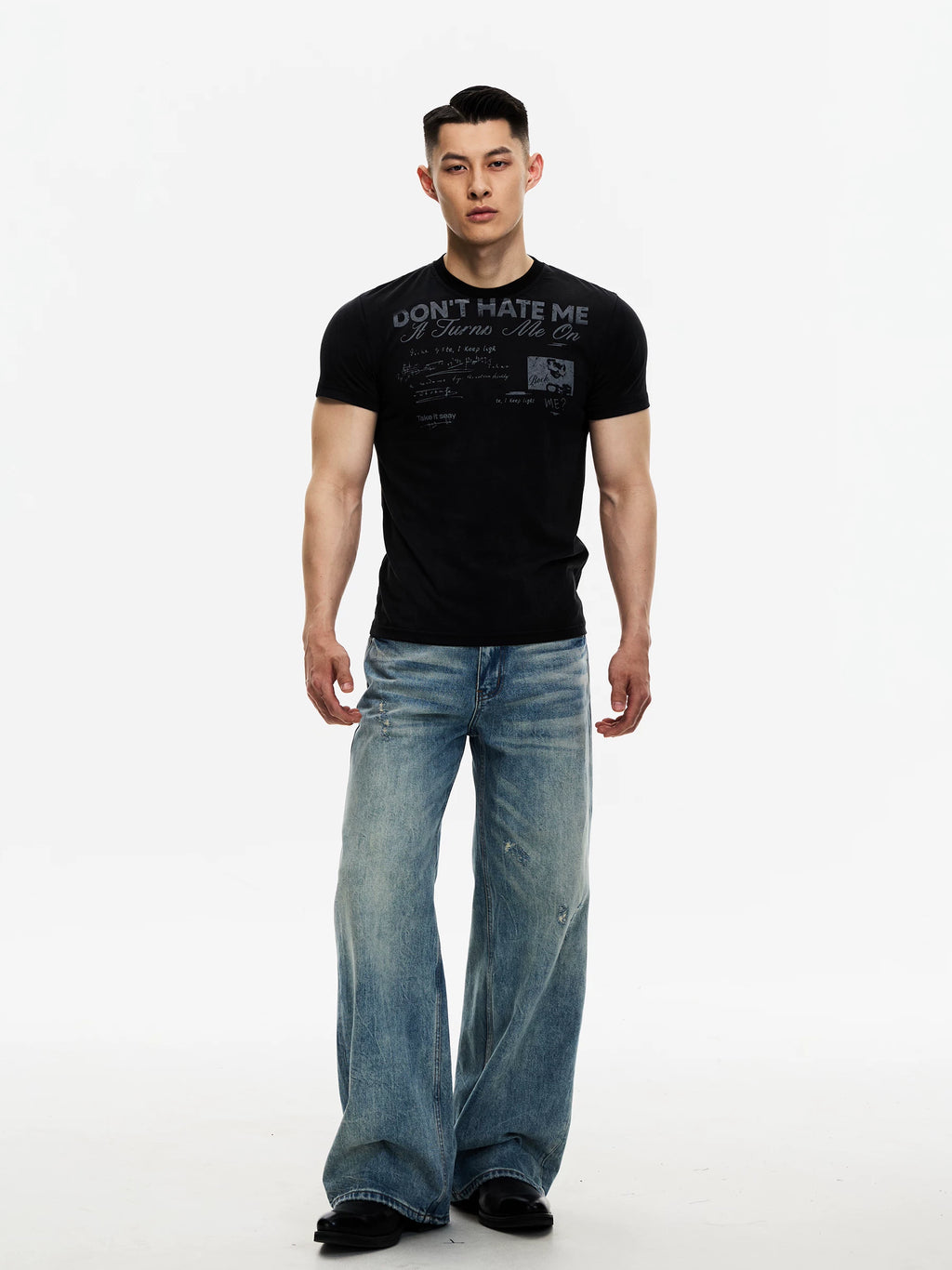 DAY NY Casual Wide-leg Ripped Jeans