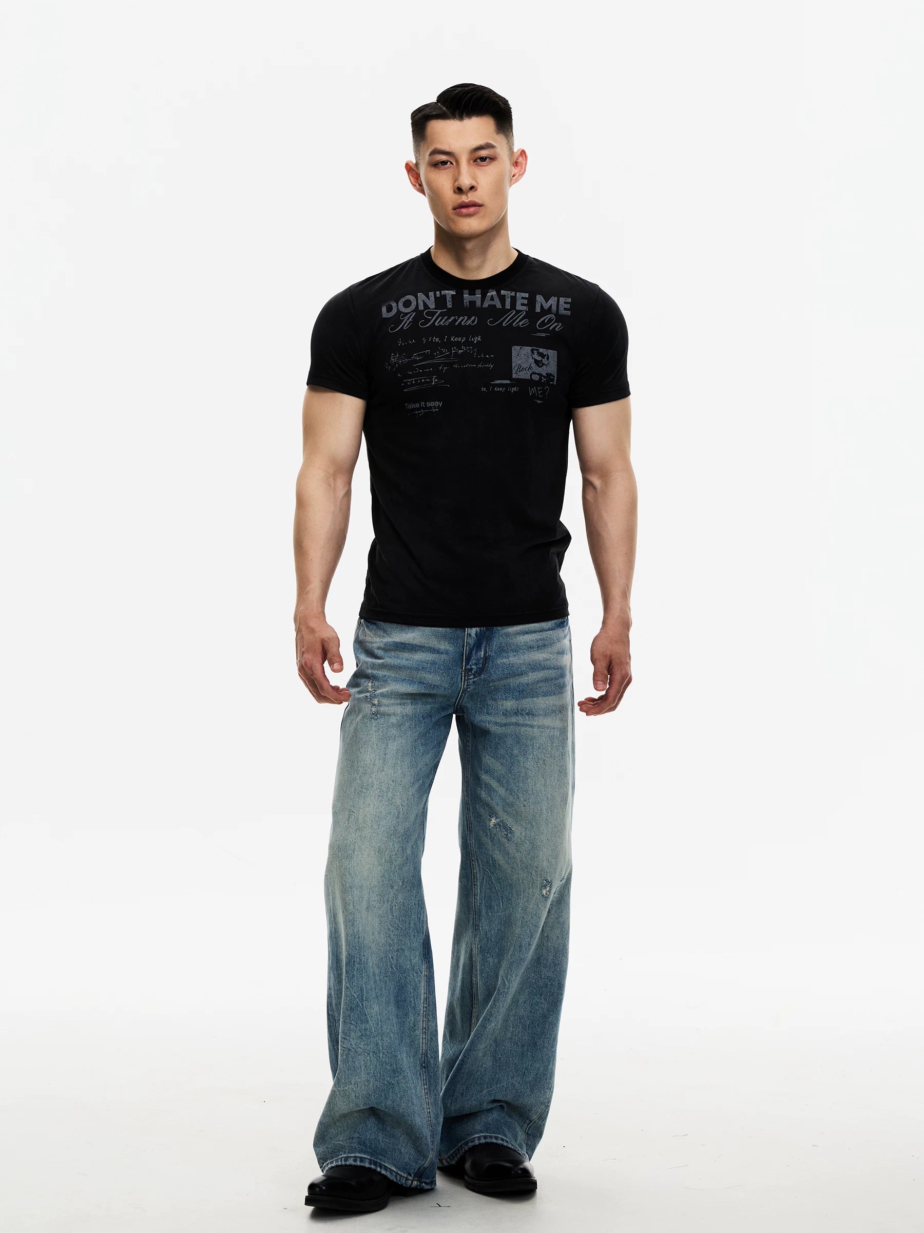 DAY NY Casual Wide-leg Ripped Jeans