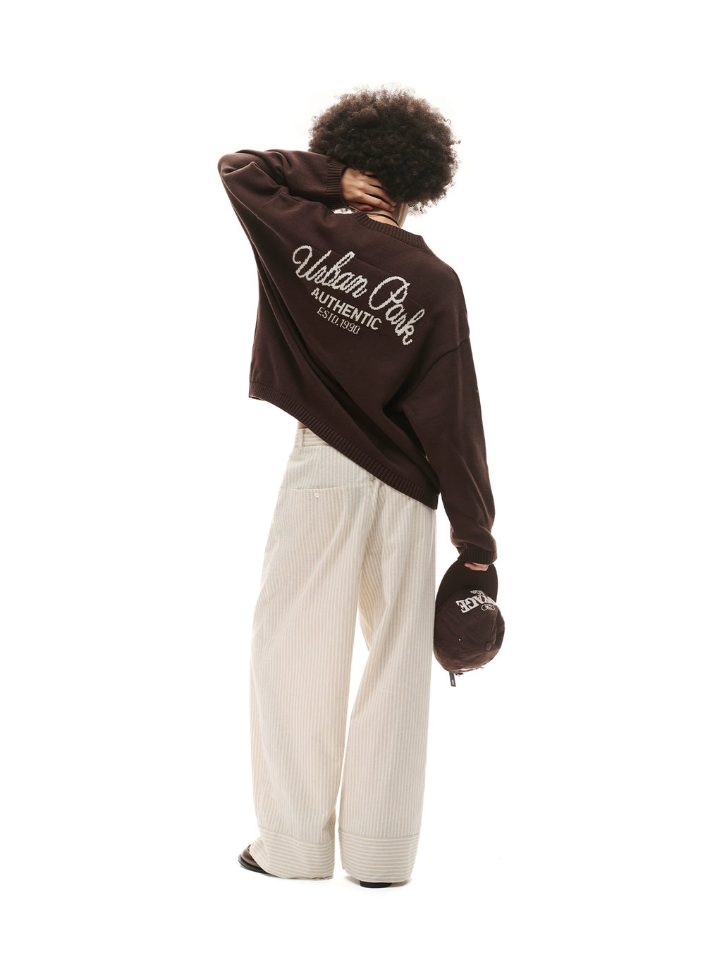 Loopsoon Back Jacquard Versatile Loose Sweater