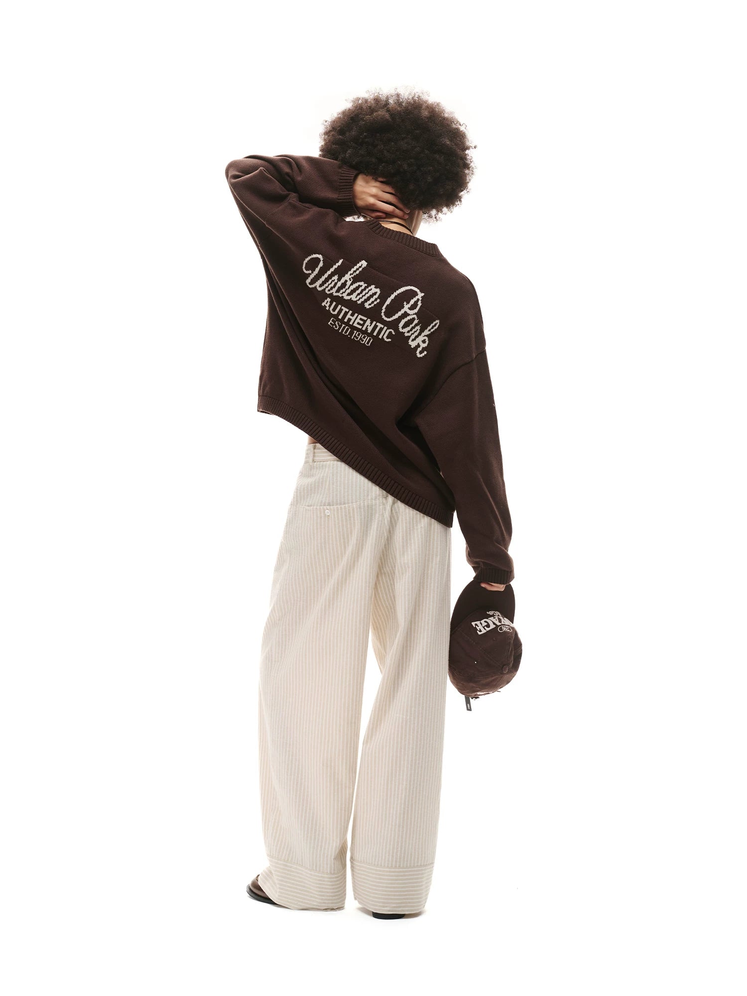 Loopsoon Back Jacquard Versatile Loose Sweater