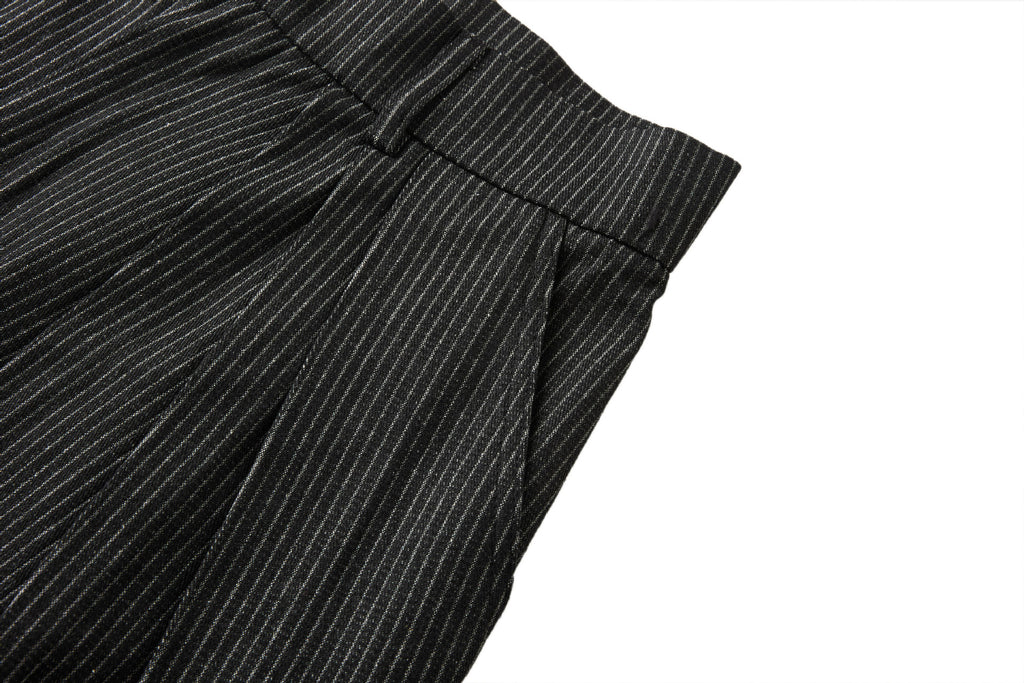 EME Striped Vintage Pleated Casual Trousers