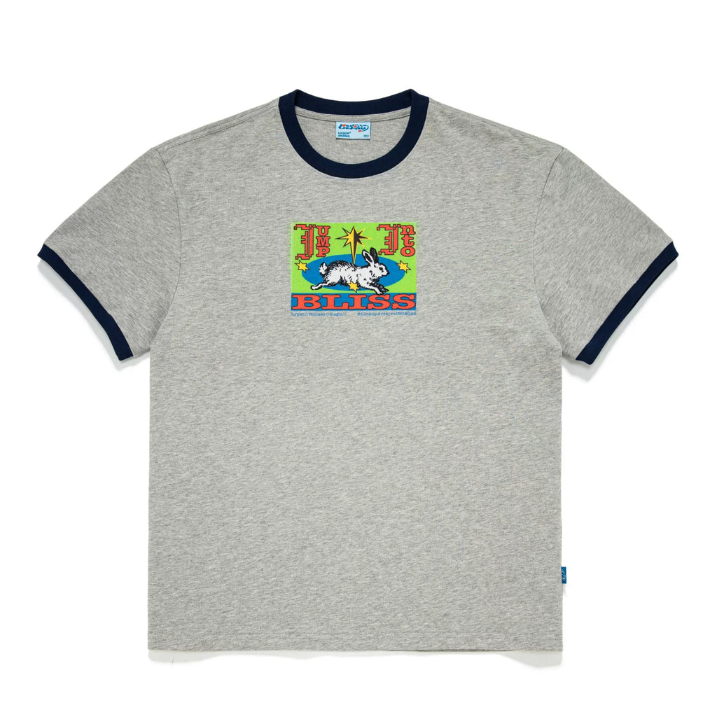 LUCKUP Retro Contrasting Collar Crew Neck Casual Tee