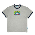 LUCKUP Retro Contrasting Collar Crew Neck Casual Tee