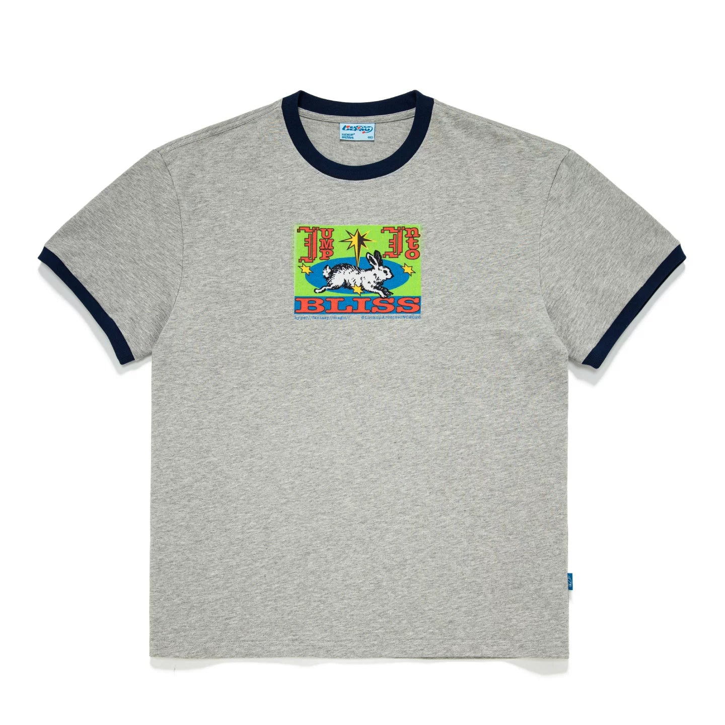 LUCKUP Retro Contrasting Collar Crew Neck Casual Tee