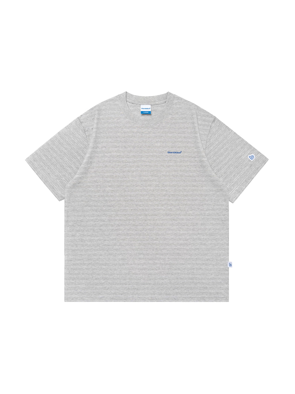 BENT IDEA Alphabet Print Striped Casual Tee