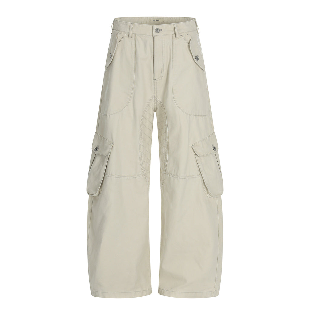 11KN Retro Straight Loose Wide-leg Casual Scimitar Pants