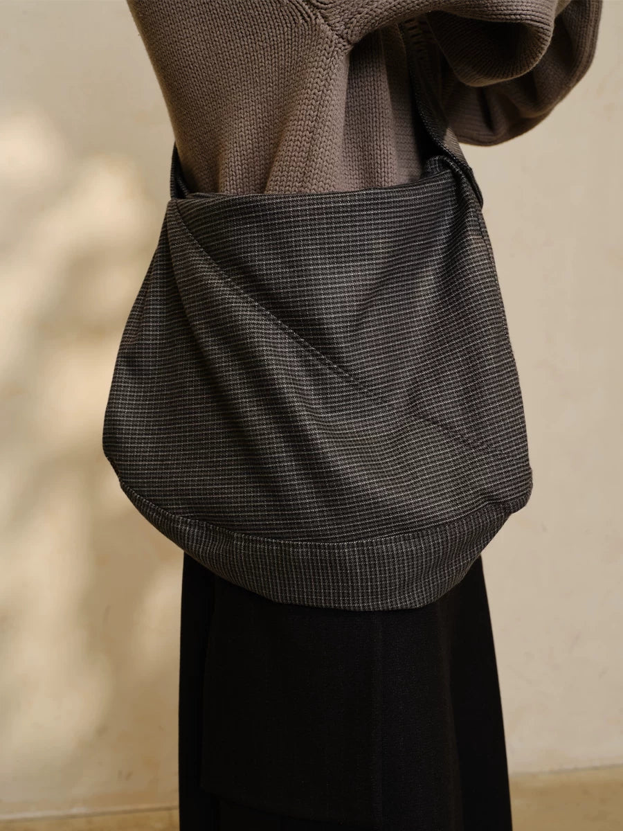 JCAESAR Plaid Large Shoulder Strap Oblique Span Bag