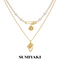 SUMIYAKI Vintage Pearl Double Layer Necklace