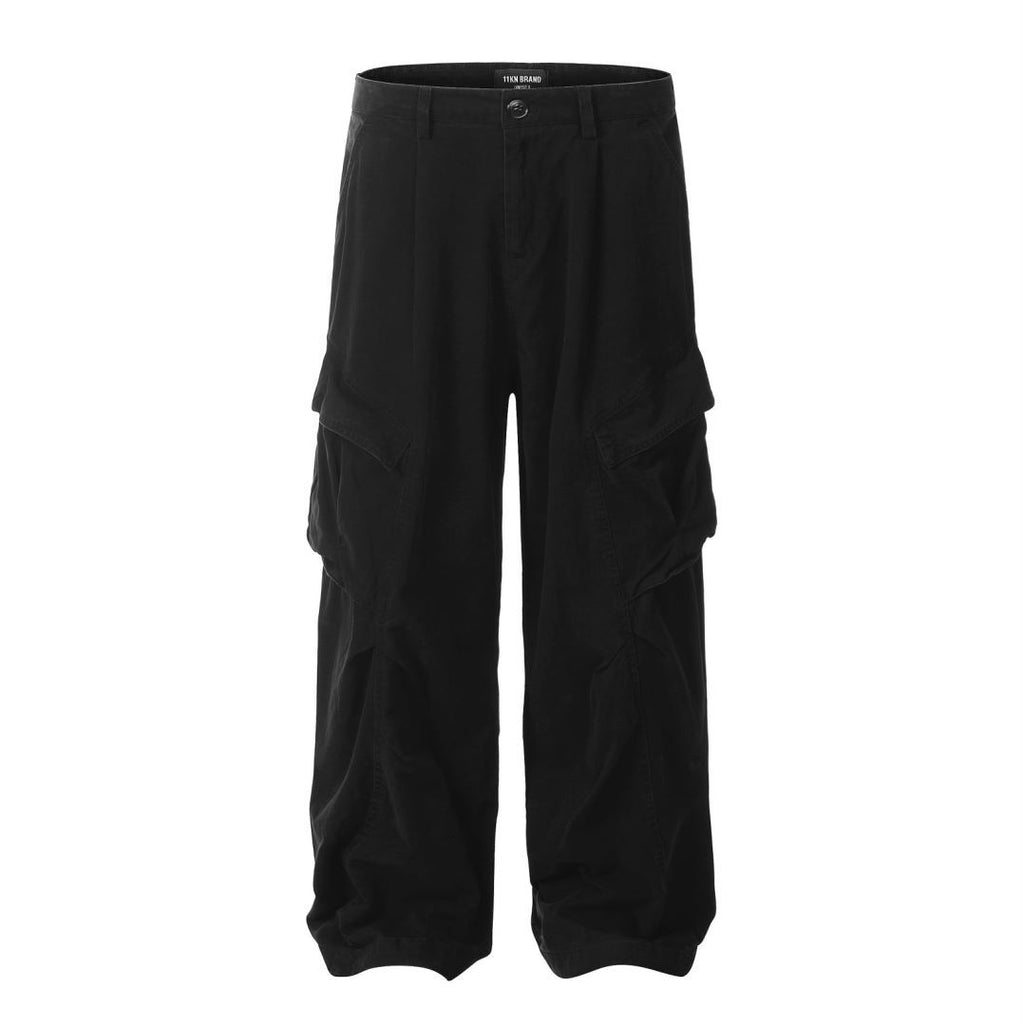 11KN Retro Multi-pocket Wide-leg Casual Overalls