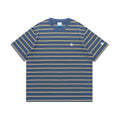 BENT IDEA Stripe Embroidery Casual Versatile Tee