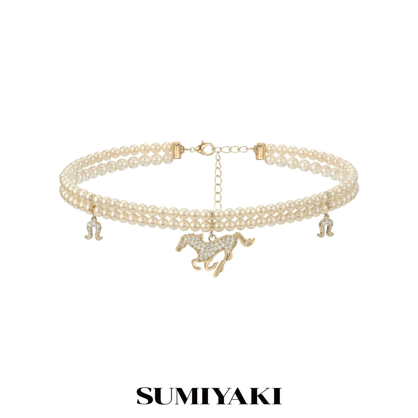SUMIYAKI Flash Pony Pearl Double-layer Versatile Necklace