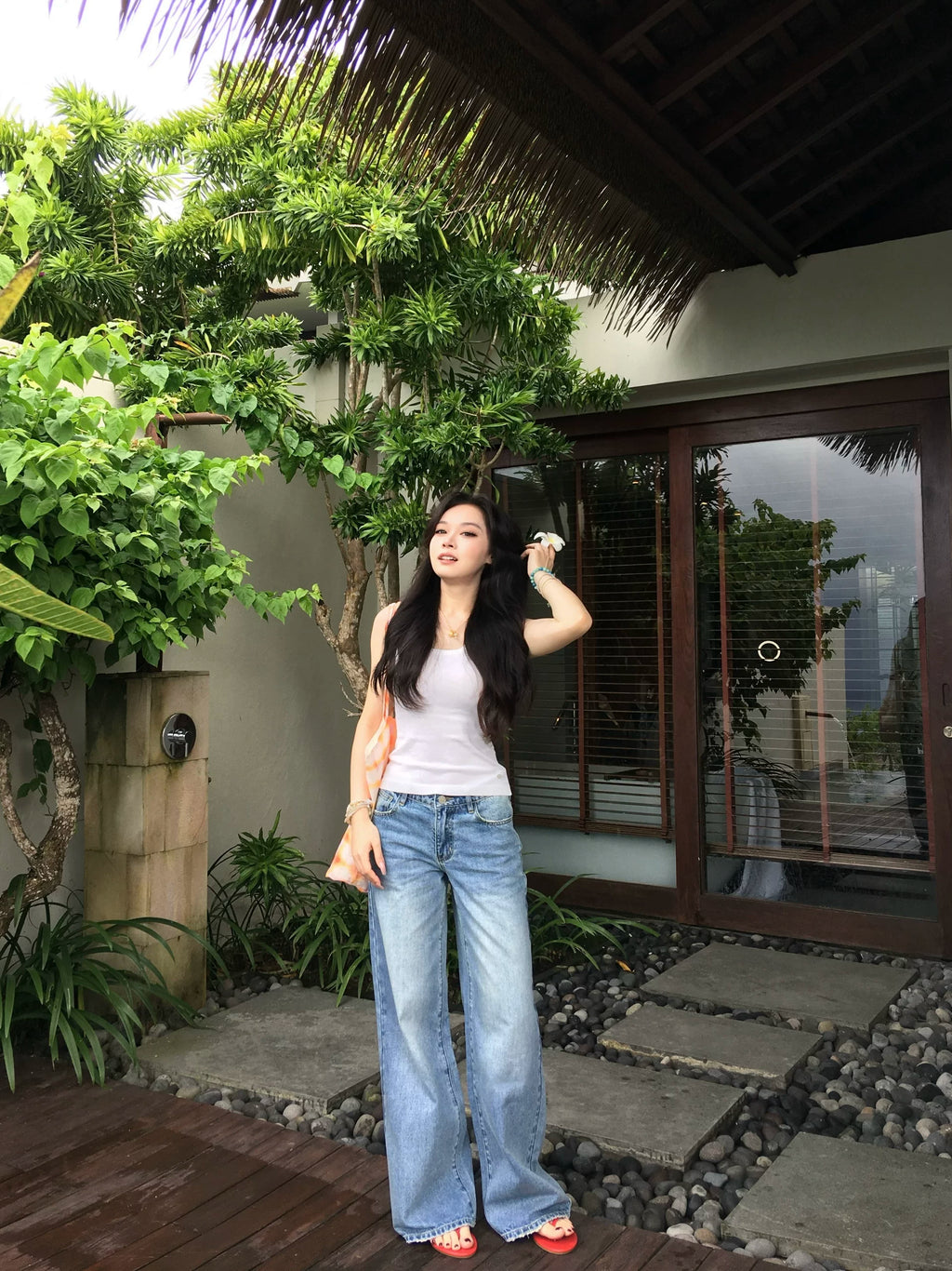 Popchee High Waist Wide Leg Jeans