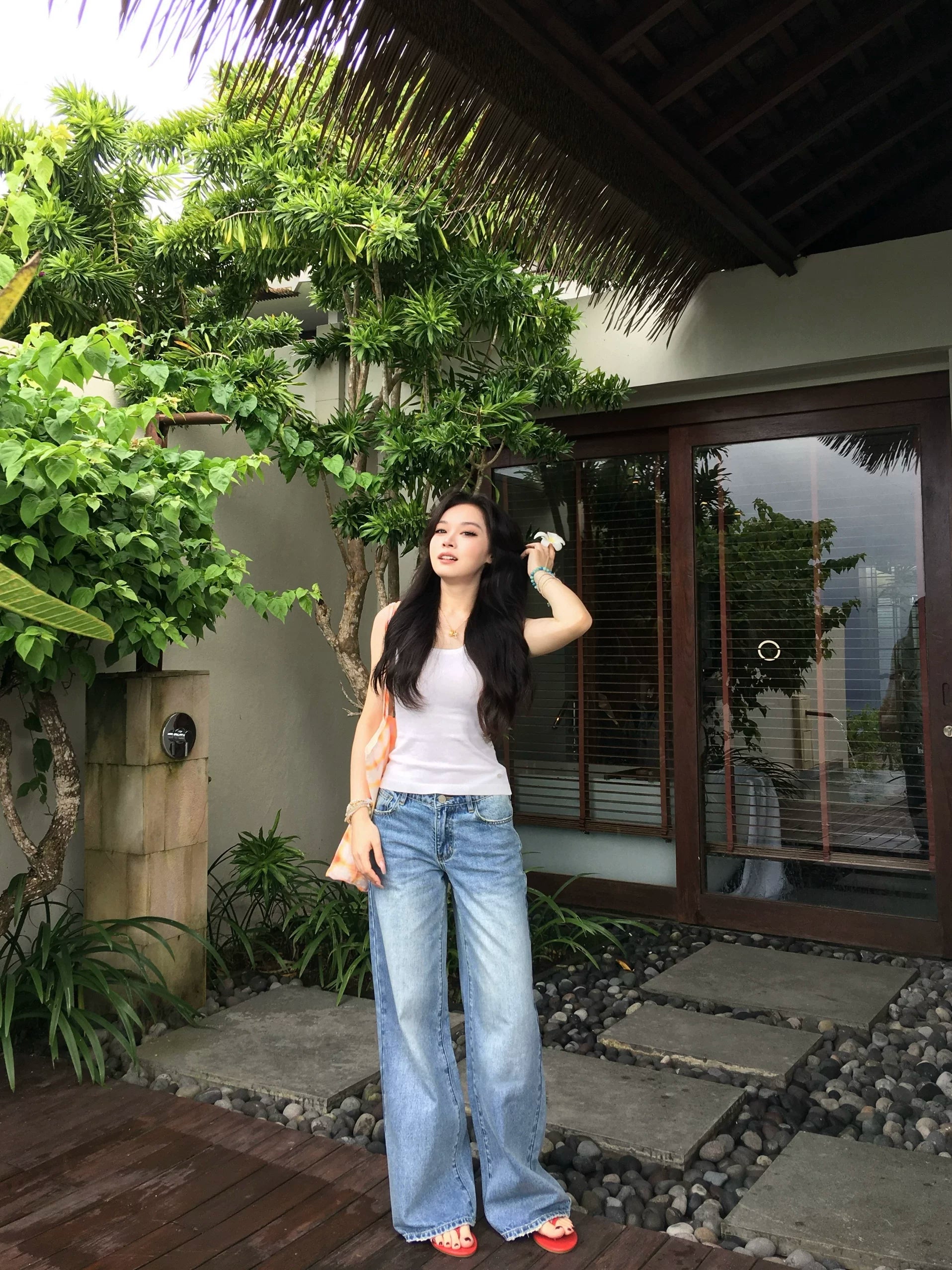 Popchee High Waist Wide Leg Jeans