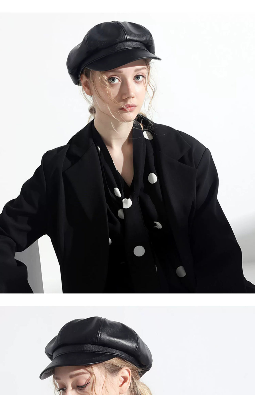 ZHENWEI Vintage PU Leather Beret