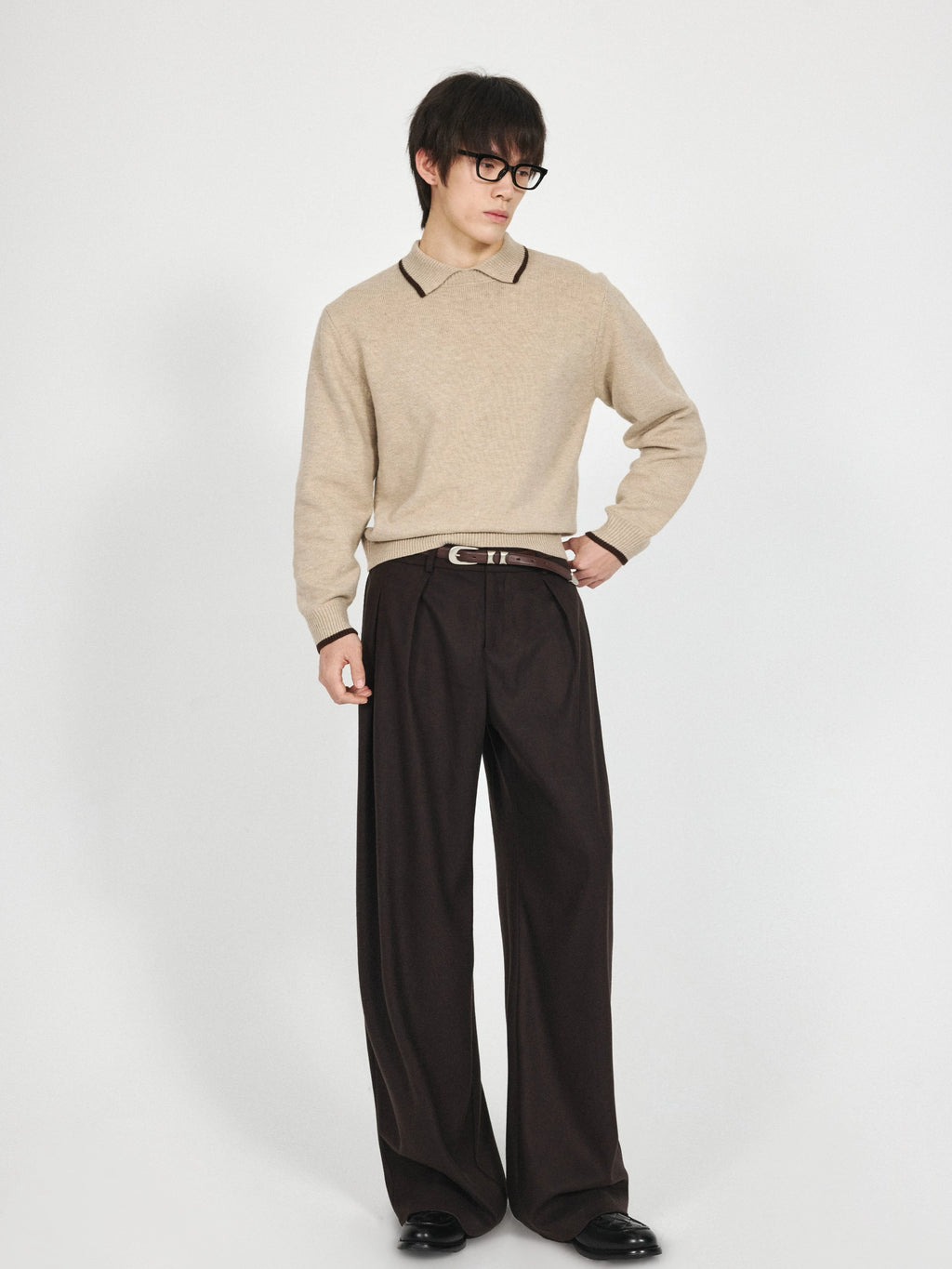 Stay The Night Contrast Polo Vibe Sweater